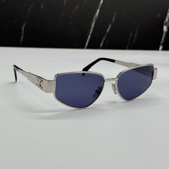NEW CELINE CL40293U 16V SILVER BLUE WOMEN SUNGLASSES CELINE - Picture 4 of 11